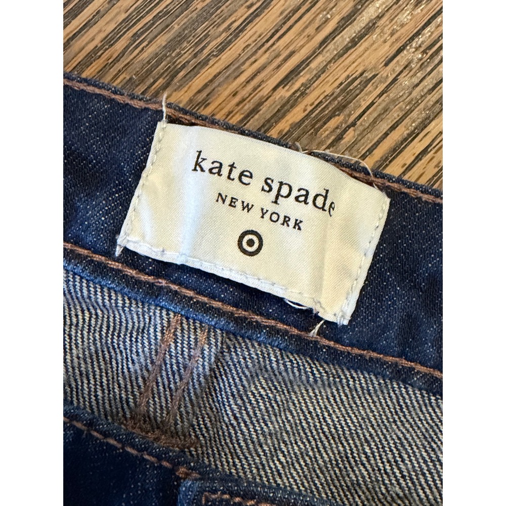 Kate Spade New York Target 4 Dark Wash Wide Leg Cuffed Jeans 100% - Picture 3 of 7